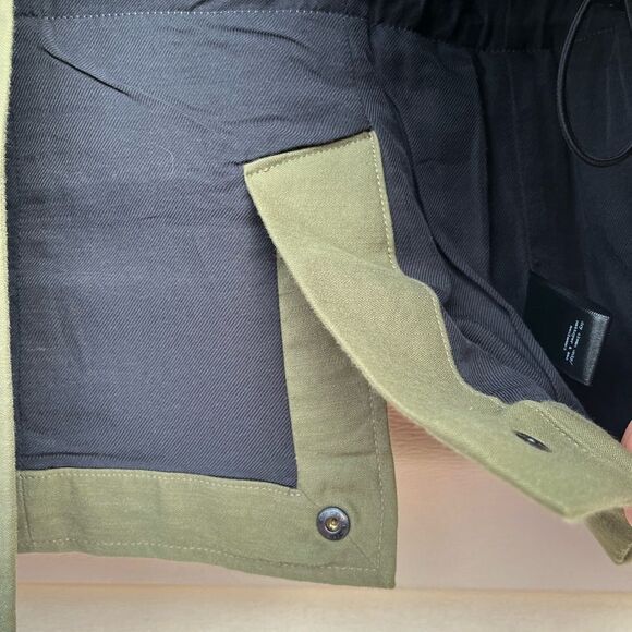 Rag & Bone olive color jacket, front applied pockets, snap closure, drawstring,S - Picture 8 of 16